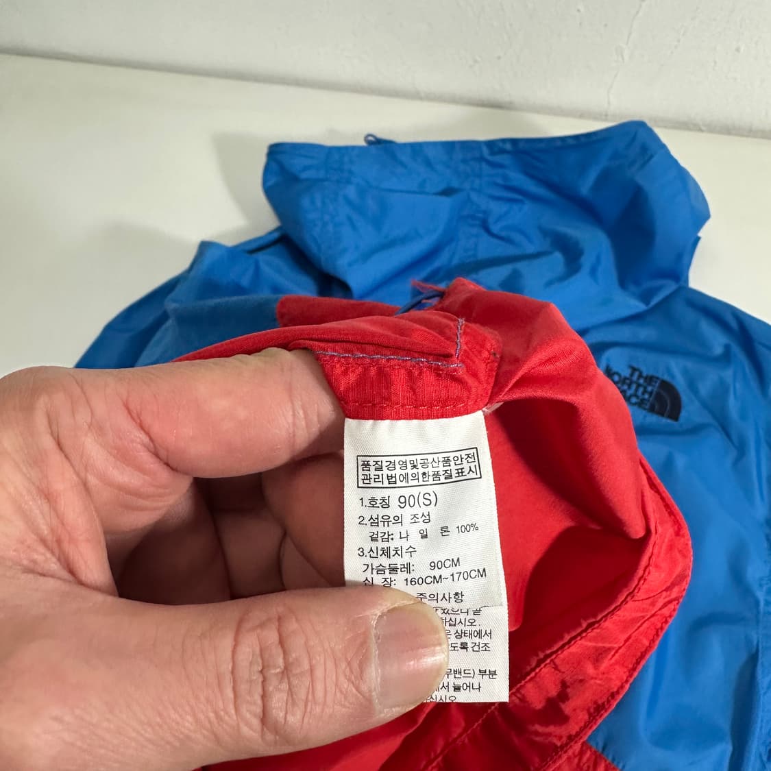 우먼M 노스페이스 블루 나일론 경량 바람막이 상품이미지7