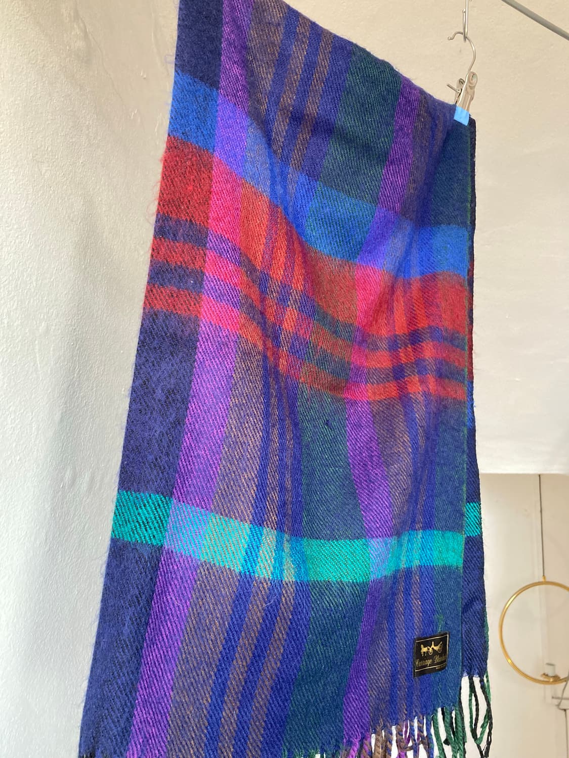 빈티지 블루 체크 머플러 상품이미지3