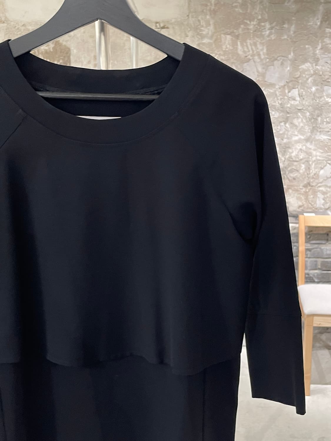 mm6 메종 마르지엘라 블랙 백스티치 3/4 슬리브 폴리에스터 미니원피스 상품이미지3