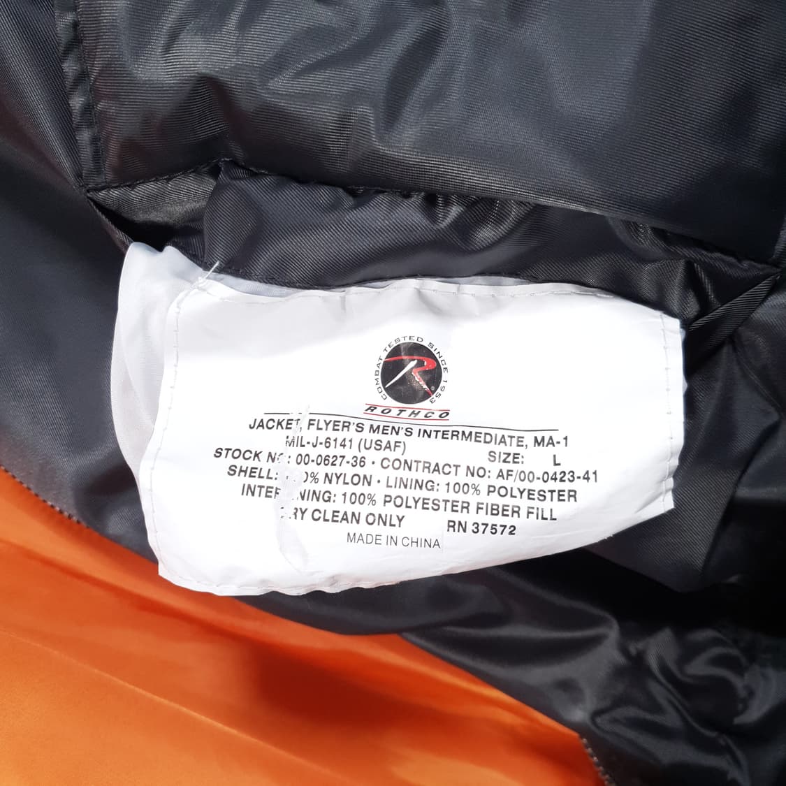 실측 XL) 로스코 리버서블 양면 MA-1 항공점퍼 자켓 건메탈 오렌지 상품이미지8