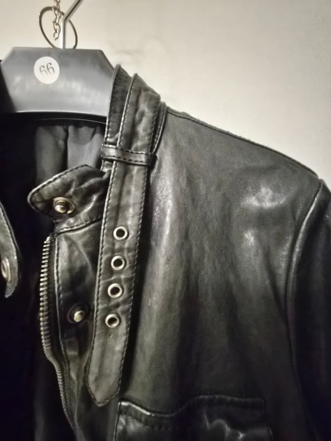 이태리 양가죽 100% FRIENDS 블랙 레더 자켓  상품이미지5