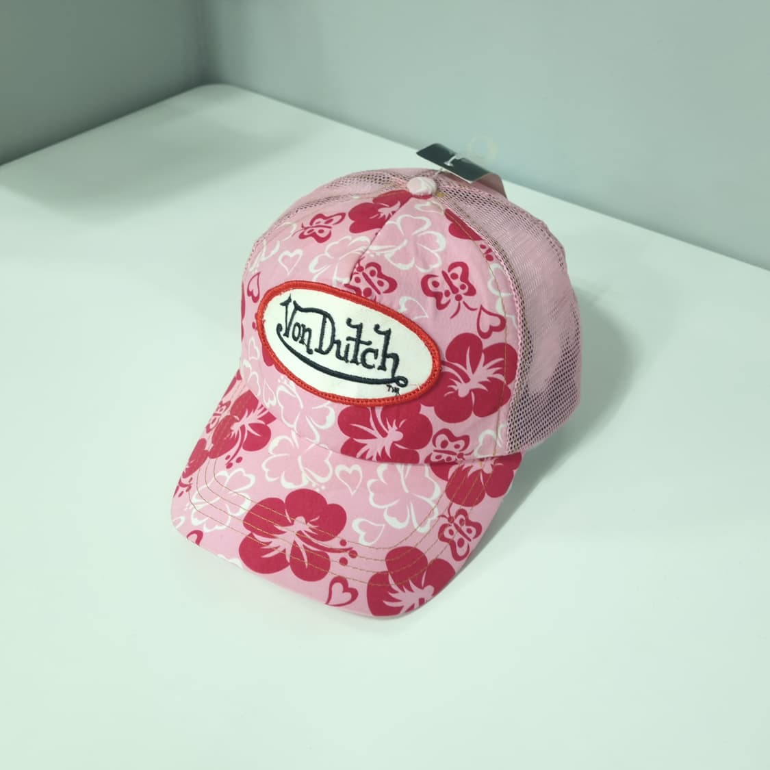 VonDutch 본더치 핑크 플라워 패턴 메쉬 볼캡 데드스탁 상품이미지1