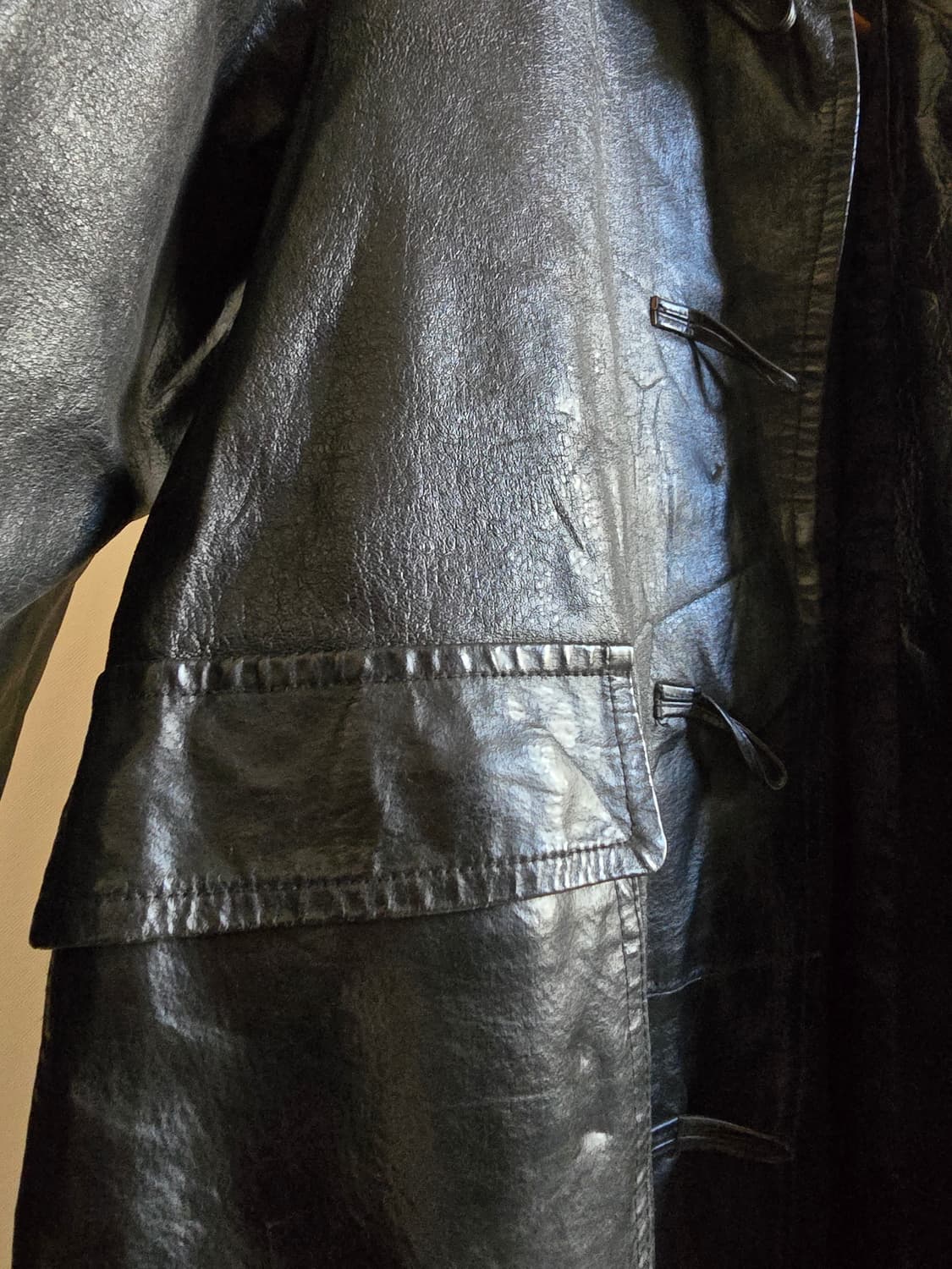 Pigskin Toggle Hood Long Coat 상품이미지5