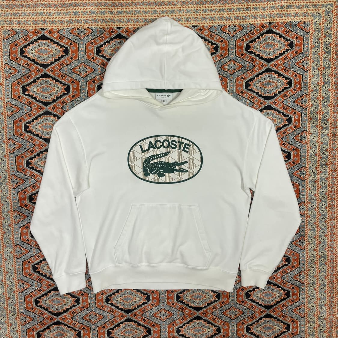 라코스테 시그니처로고 화이트 후드티셔츠 남성M 상품이미지2