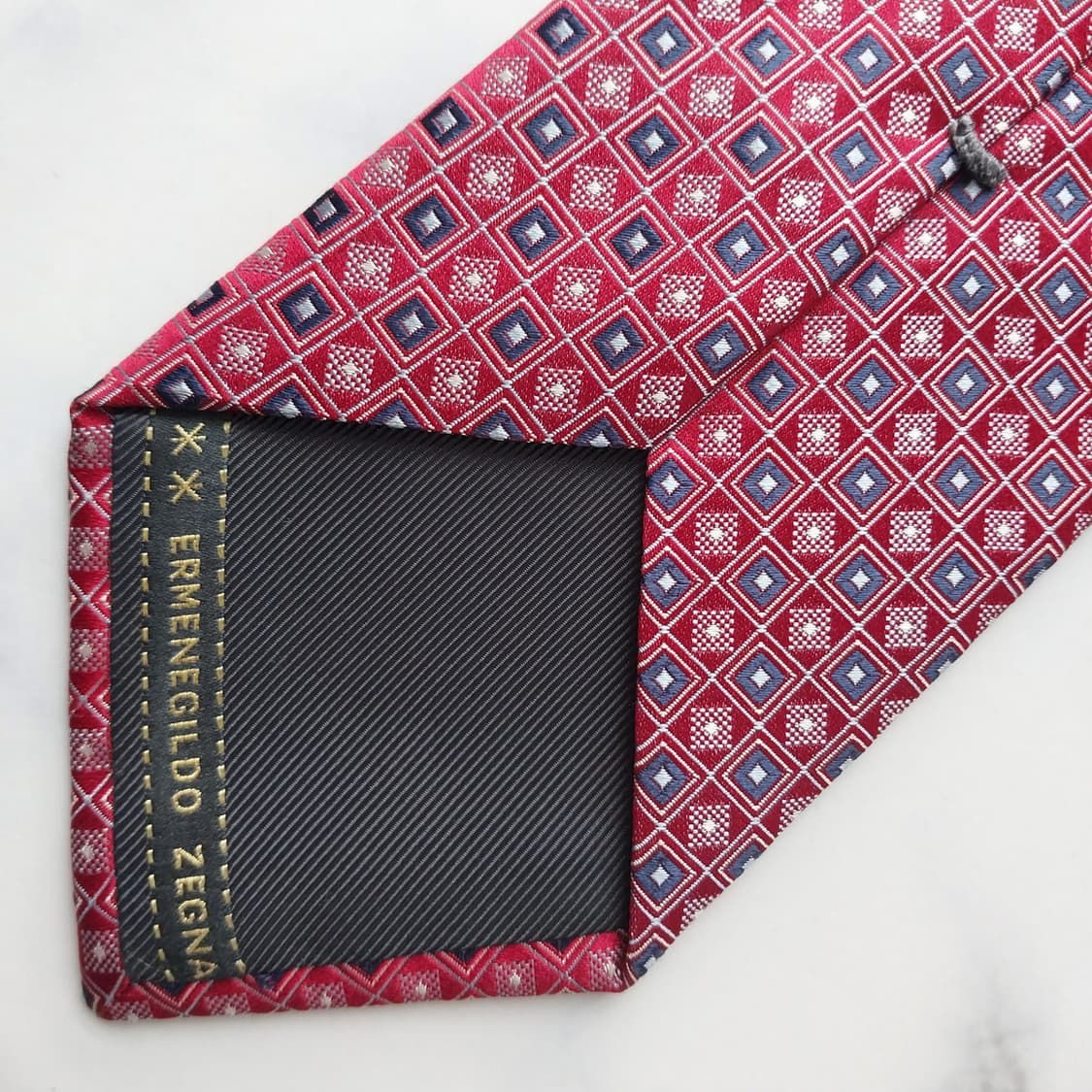 에르메네질도 제냐 실크 기하학 자카드 넥타이 9cm A+등급 K1924 상품이미지6