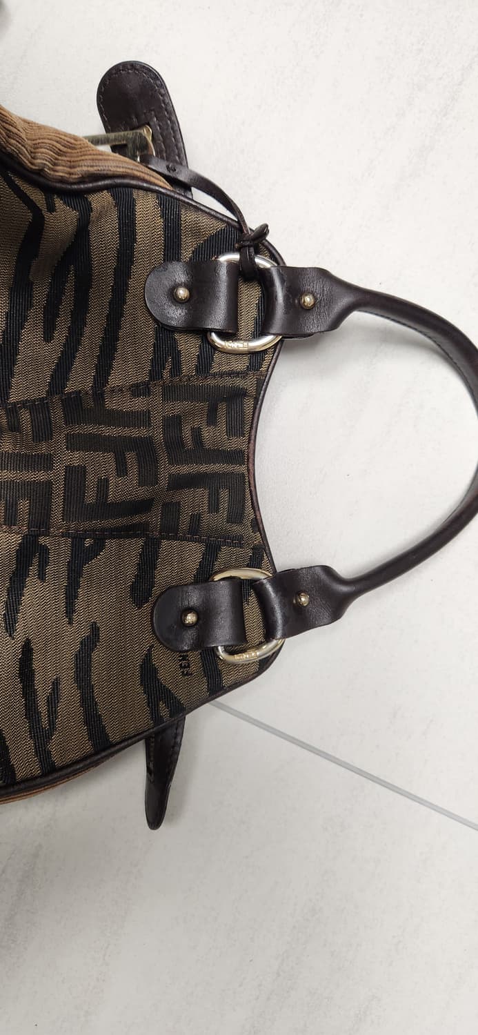 00s 빈티지 펜디 코듀로이 얼룩무늬 호피 숄더백 상품이미지6