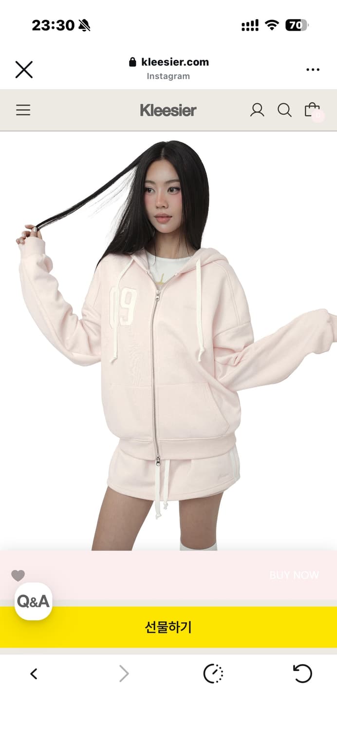 클리시어 09 핑크 후드집업 판매합니다 상품이미지2