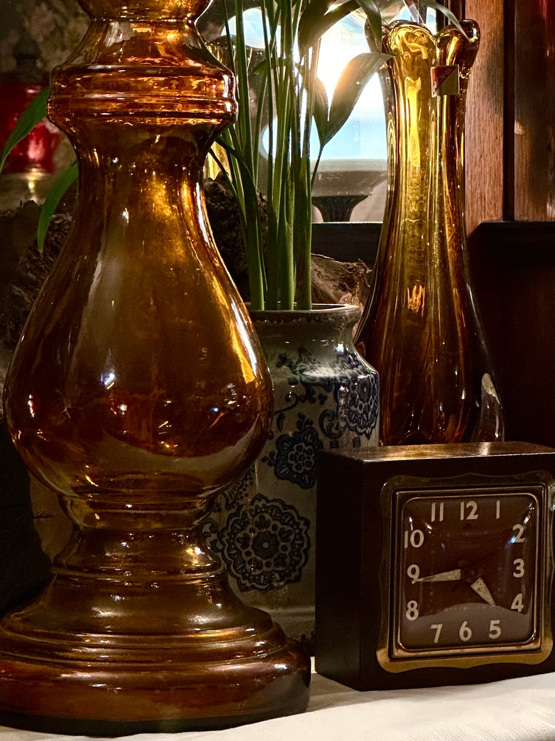 스페인 빈티지 리사이클 글라스 앰버 대형 화병 상품이미지6