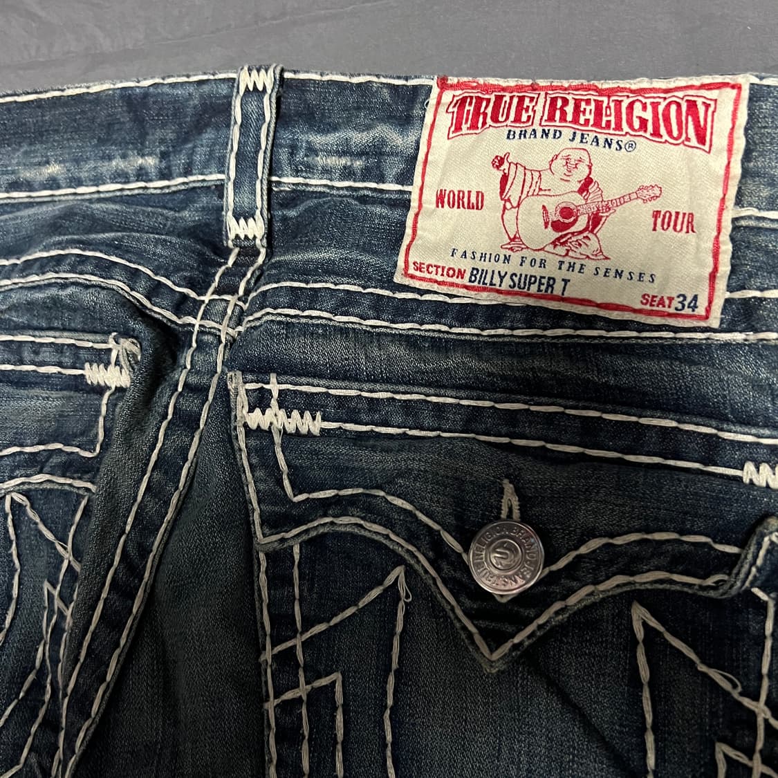 트루릴리젼 부츠컷 화이트 스티치 데님팬츠 상품이미지3