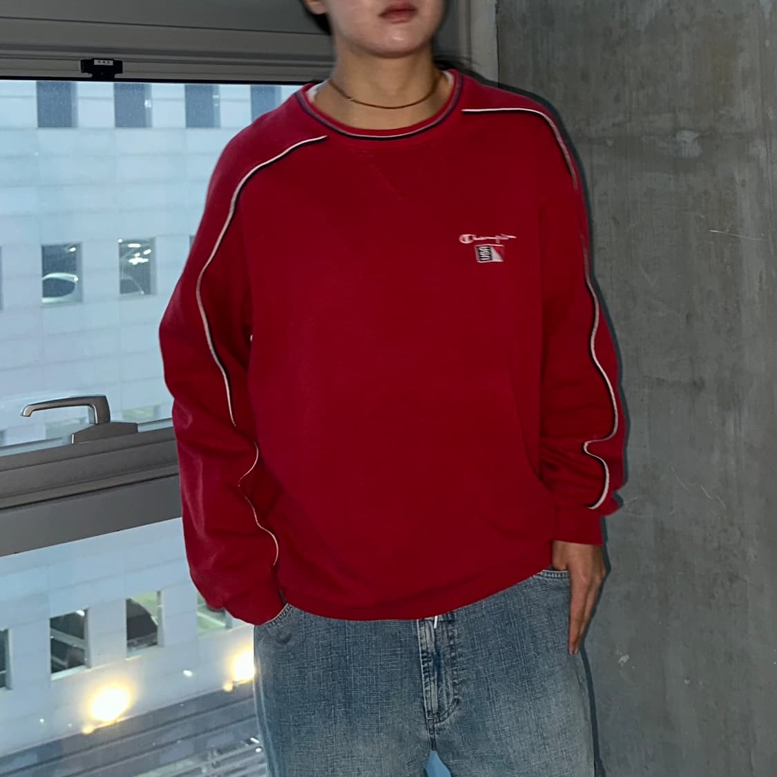 90’s champion usa flag sweatshirt 상품이미지2