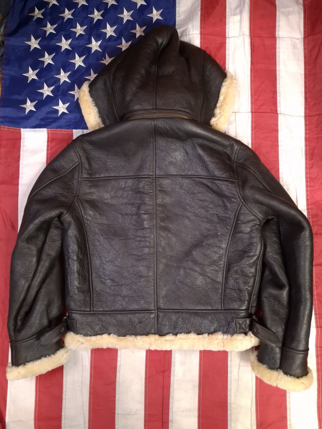 새제품급 미공군 B-3 TYPE 천연가죽 항공 폭격기 무스탕 상품이미지7