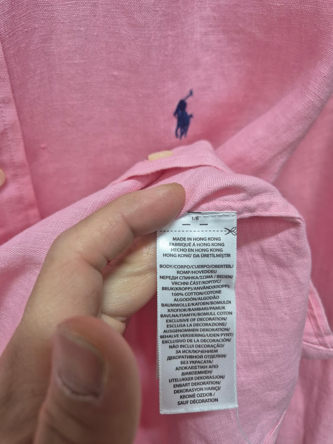 폴로 린넨 셔츠 핑크 상품이미지3