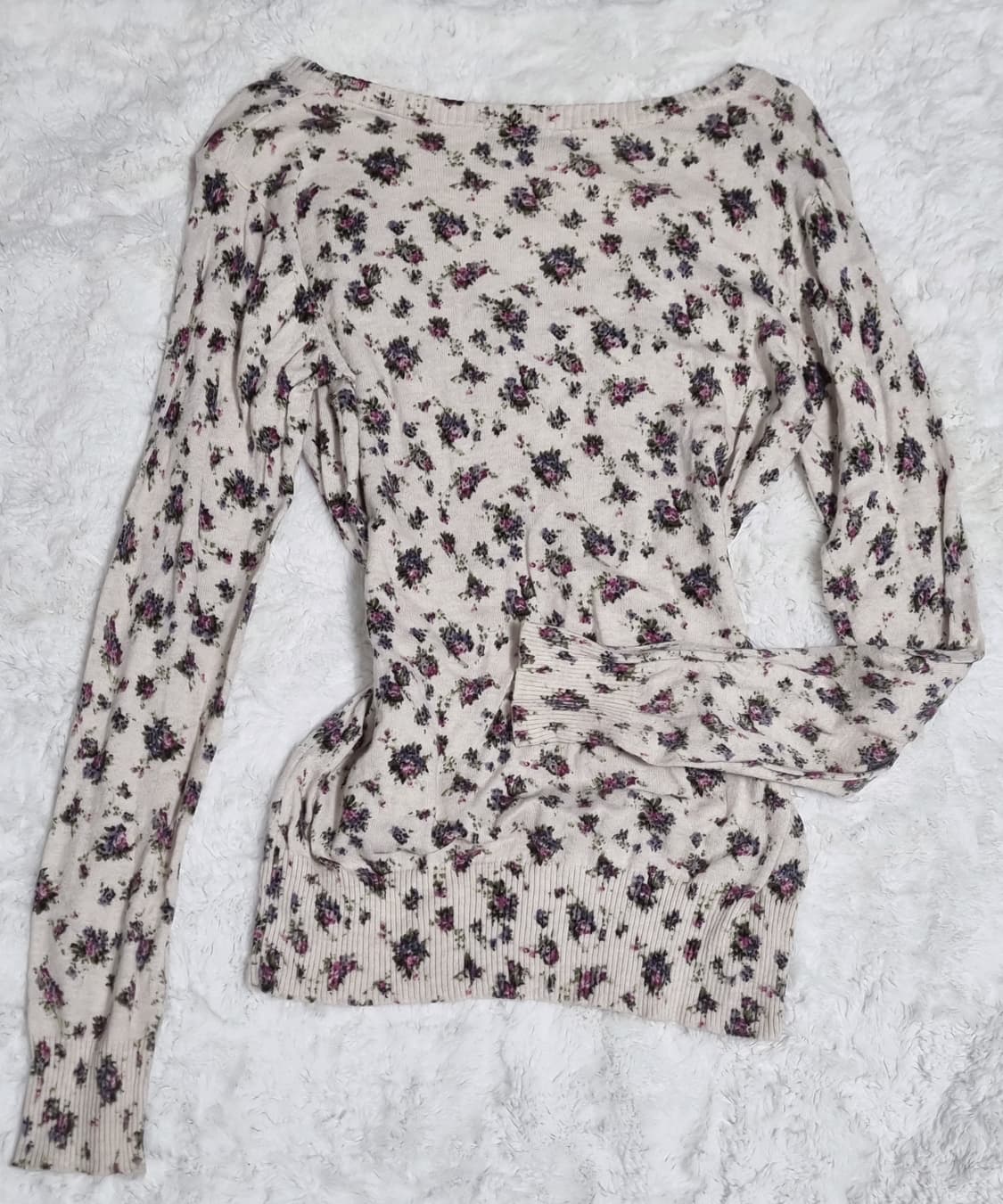 일본 빈티지 일브 플로럴 가디건 모리걸 상품이미지3
