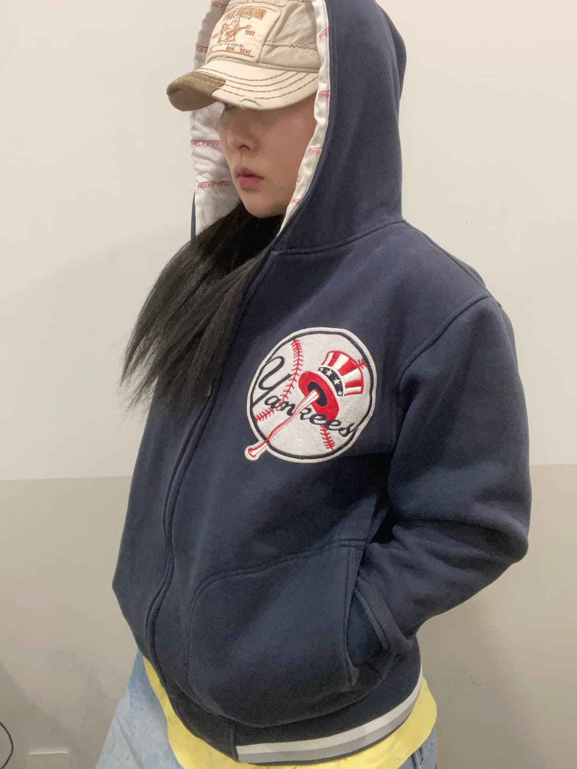 Mitchell & Ness 뉴욕 양키스 빅로고 풀 후드집업 상품이미지1