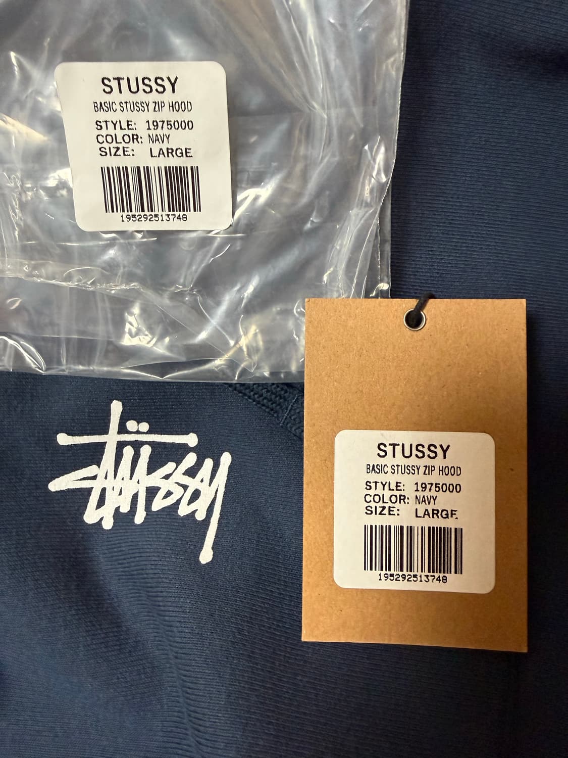 (L)스투시 베이직 후드집업 네이비 상품이미지4