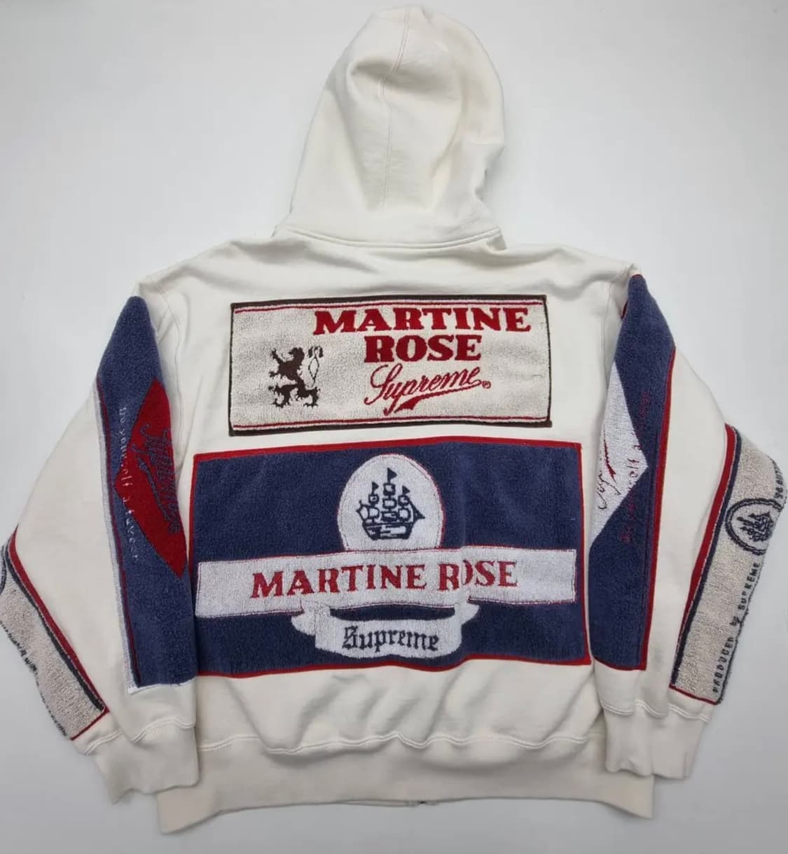 슈프림 x 마틴 로즈 타월 집업 후드 스웨트셔츠 화이트 상품이미지3