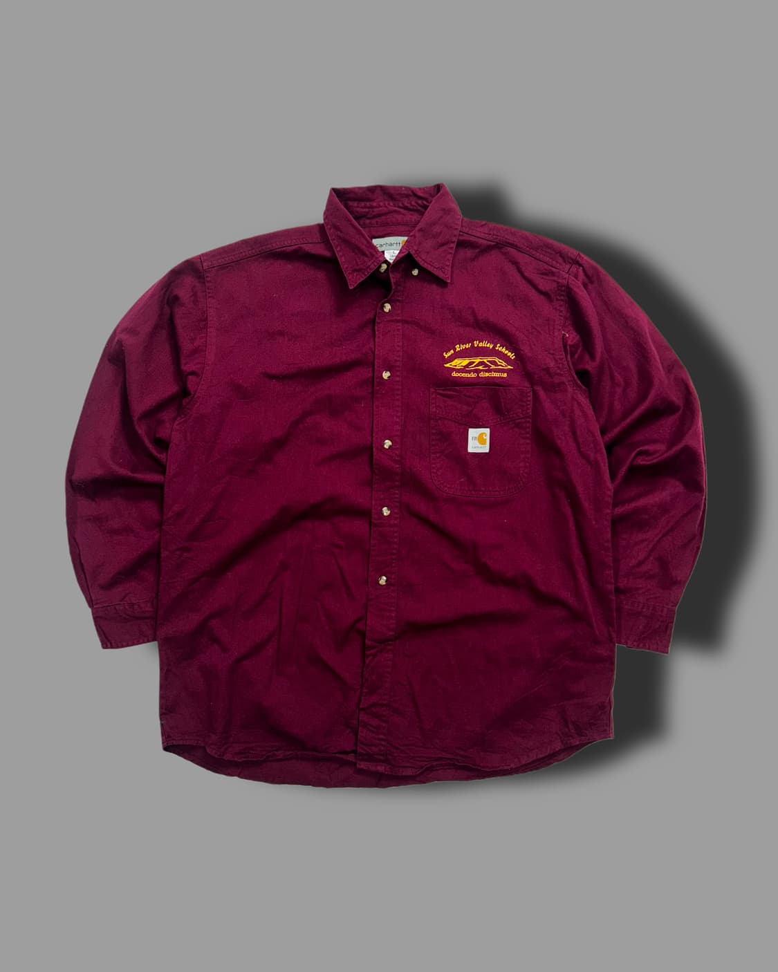 칼하트 FR 버건디 워크 셔츠 L 상품이미지4