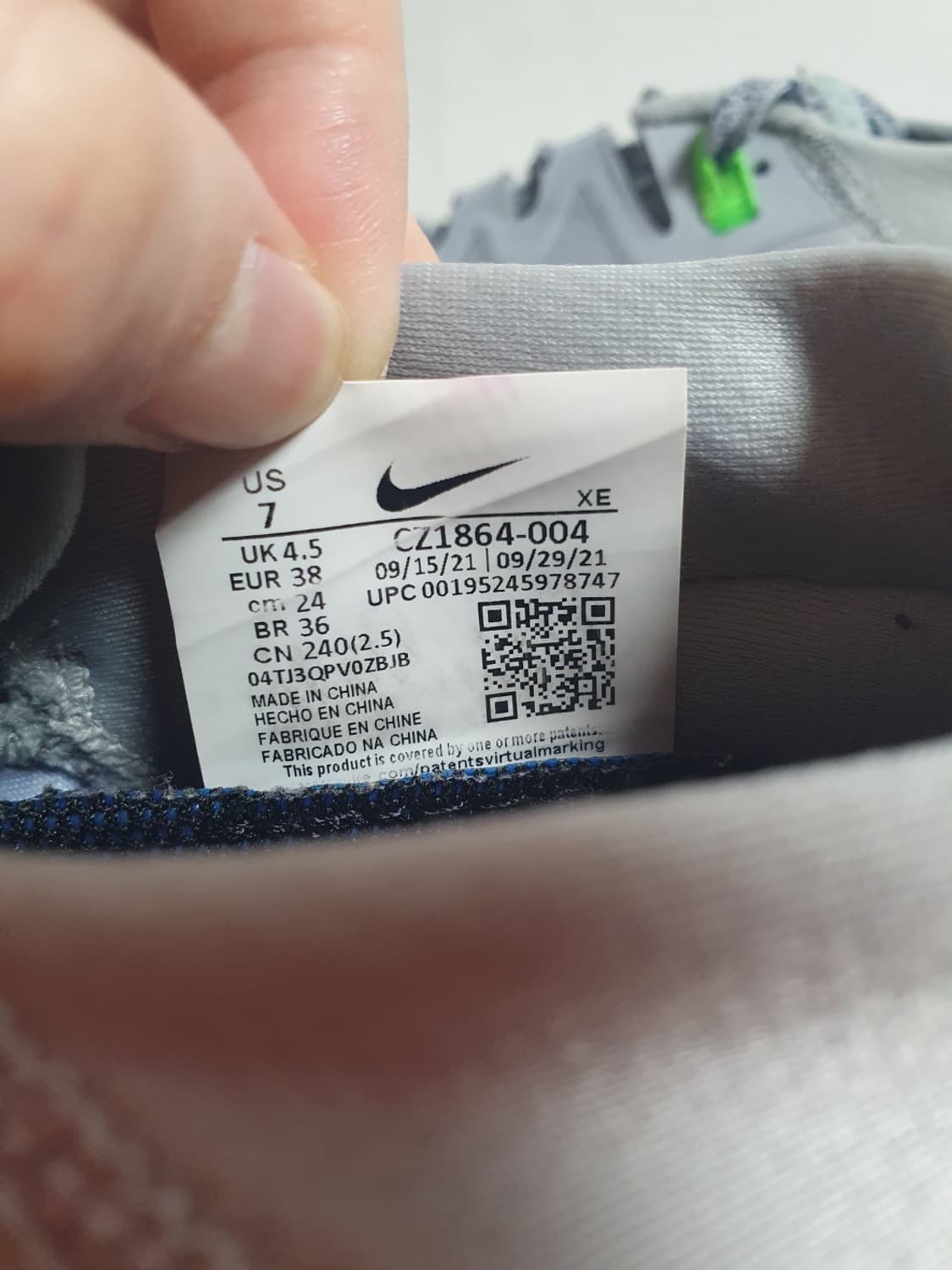 택포가 240mm 나이키 운동화 와이드홀스7 울프그레이 핑크라이즈 상품이미지9