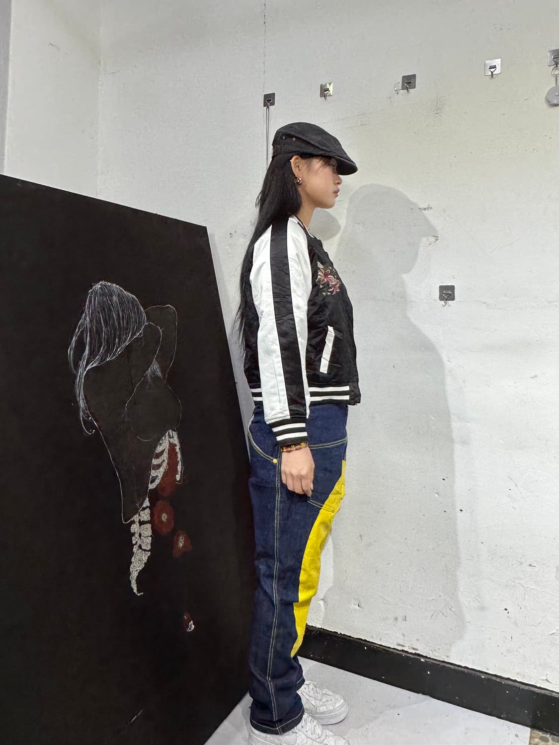 Jpn 일본빈티지 오리엔탈 카키 마원 양면 스카잔 자켓 상품이미지4