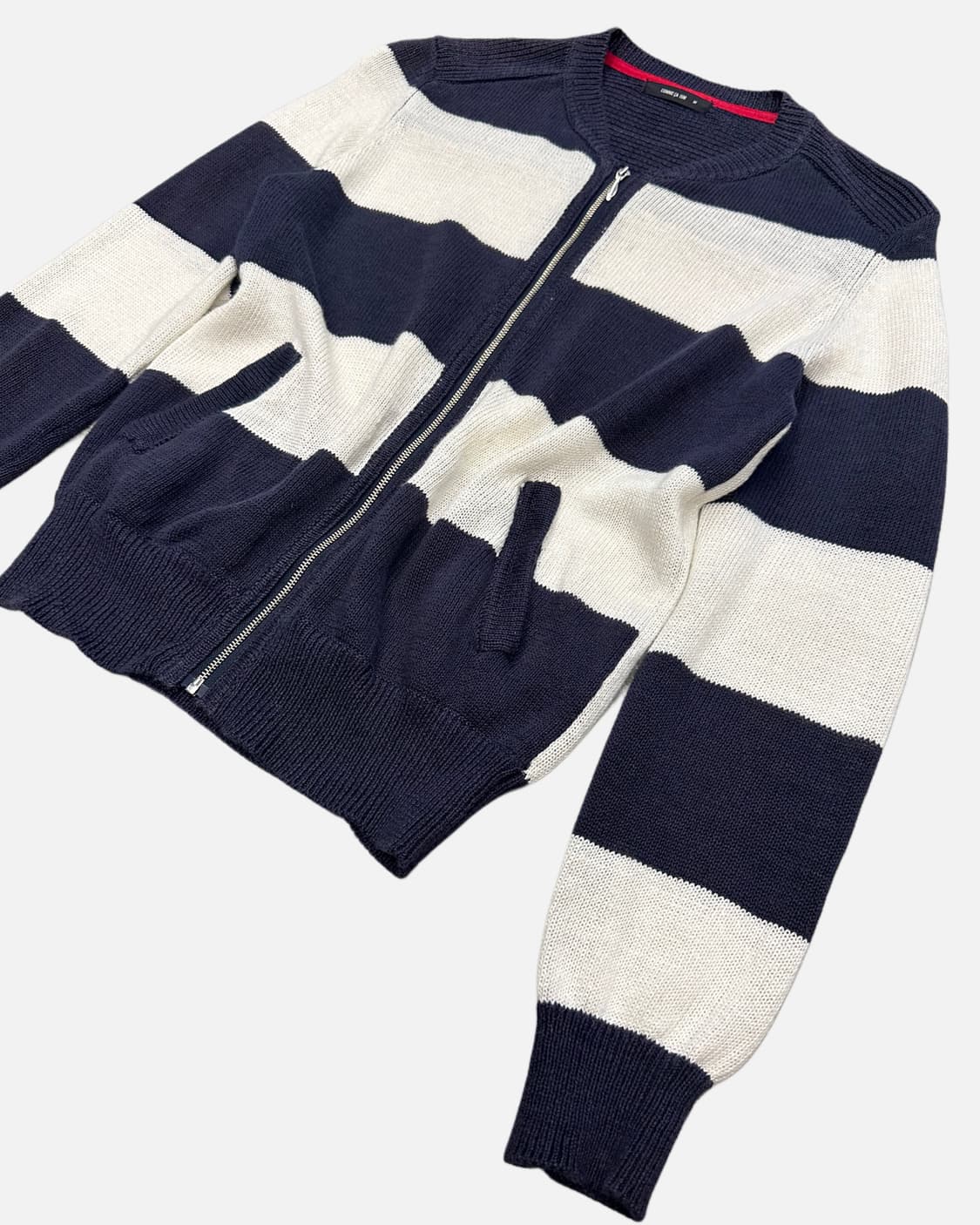 navy strip knit zip-up 상품이미지2