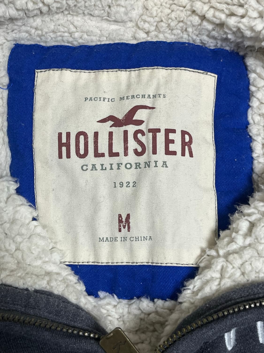 홀리스터 양털 후드집업 M 그레이 상품이미지3