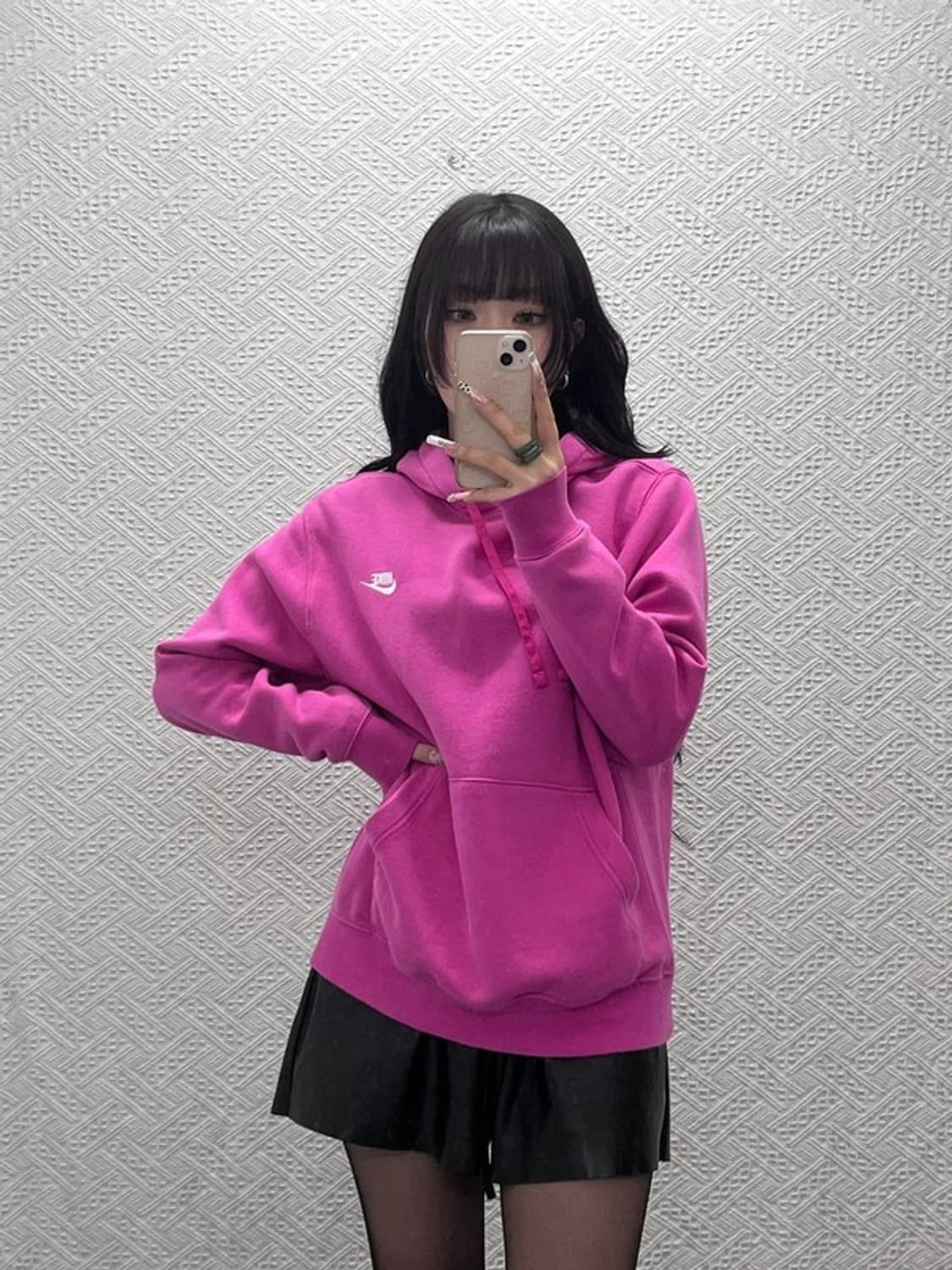 나이키 NSW Y2K 스트릿 키치 핫핑크 후드티 XL C11256 상품이미지2