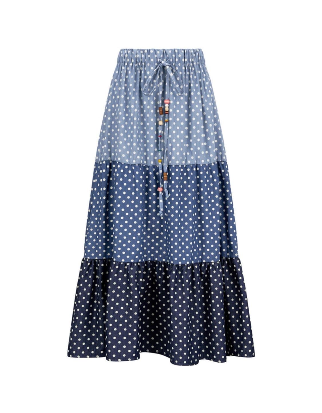 샵페어리 도트 데님 스커트 dot denim tiered skirt 상품이미지1