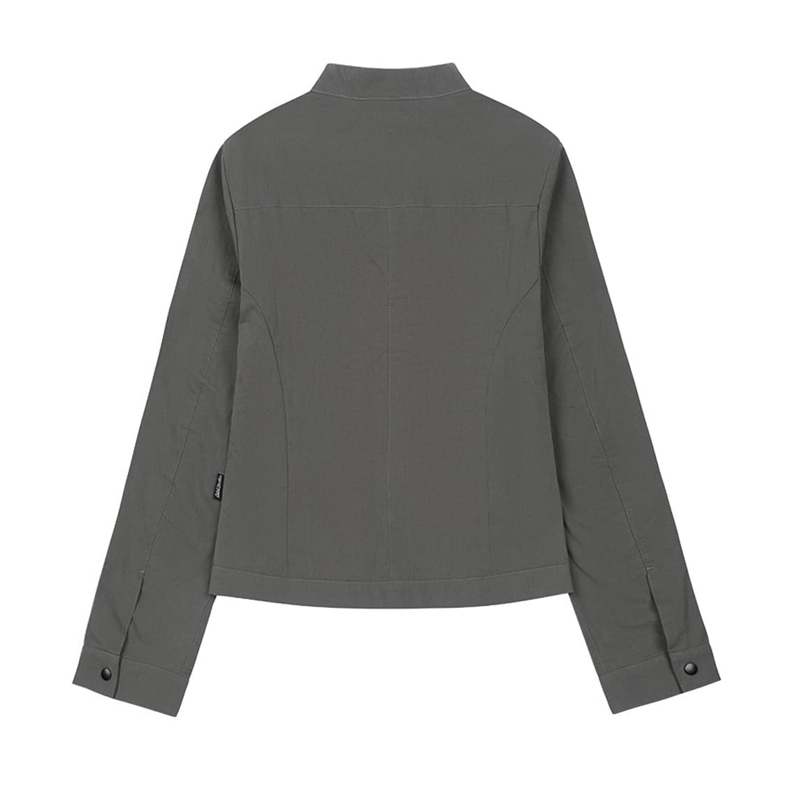 시그니처 셔링 코튼 바이커 자켓- CHARCOAL 상품이미지3