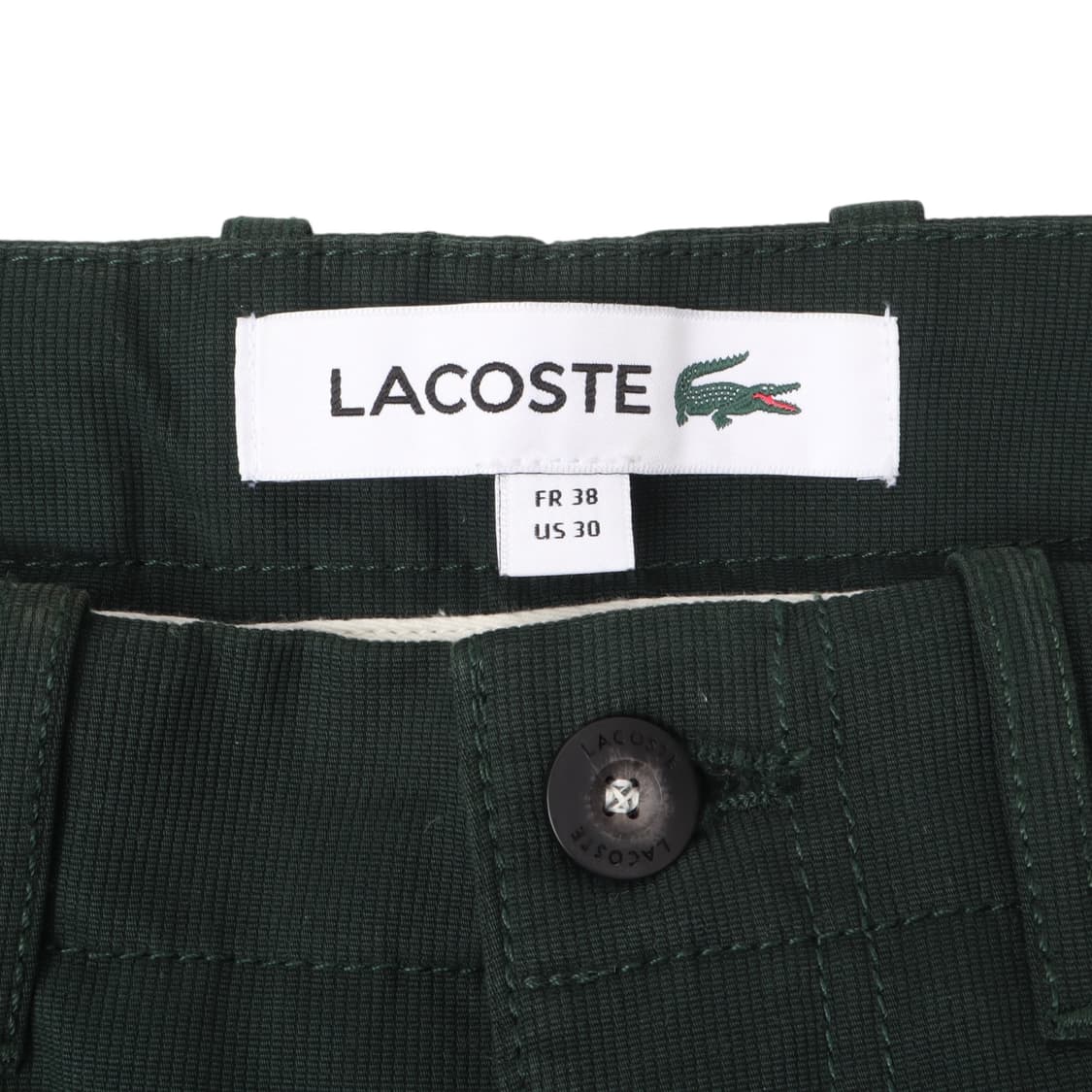 라코스테 다크 카키 텍스처드 코튼 팬츠 상품이미지8