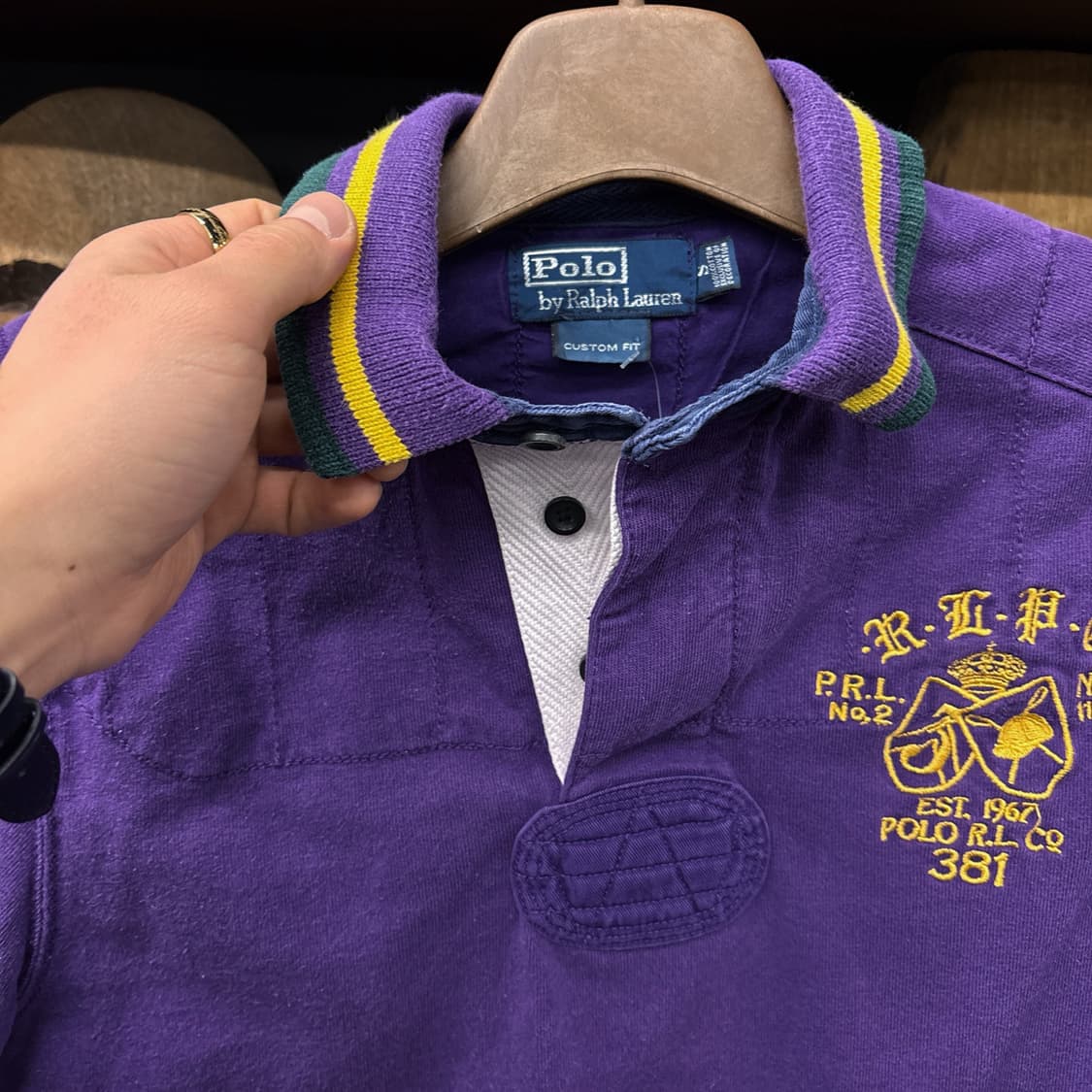 90s 폴로 랄프로렌 럭비 셔츠 빅 로고 넘버링 더블알엘 N361 상품이미지4