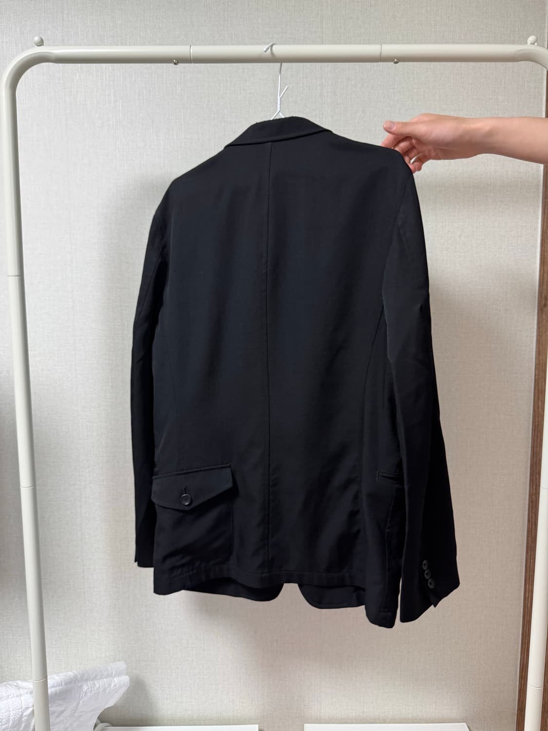 요지야마모토 뿌르옴므 17ss 테일러드 비대칭 재킷 상품이미지3