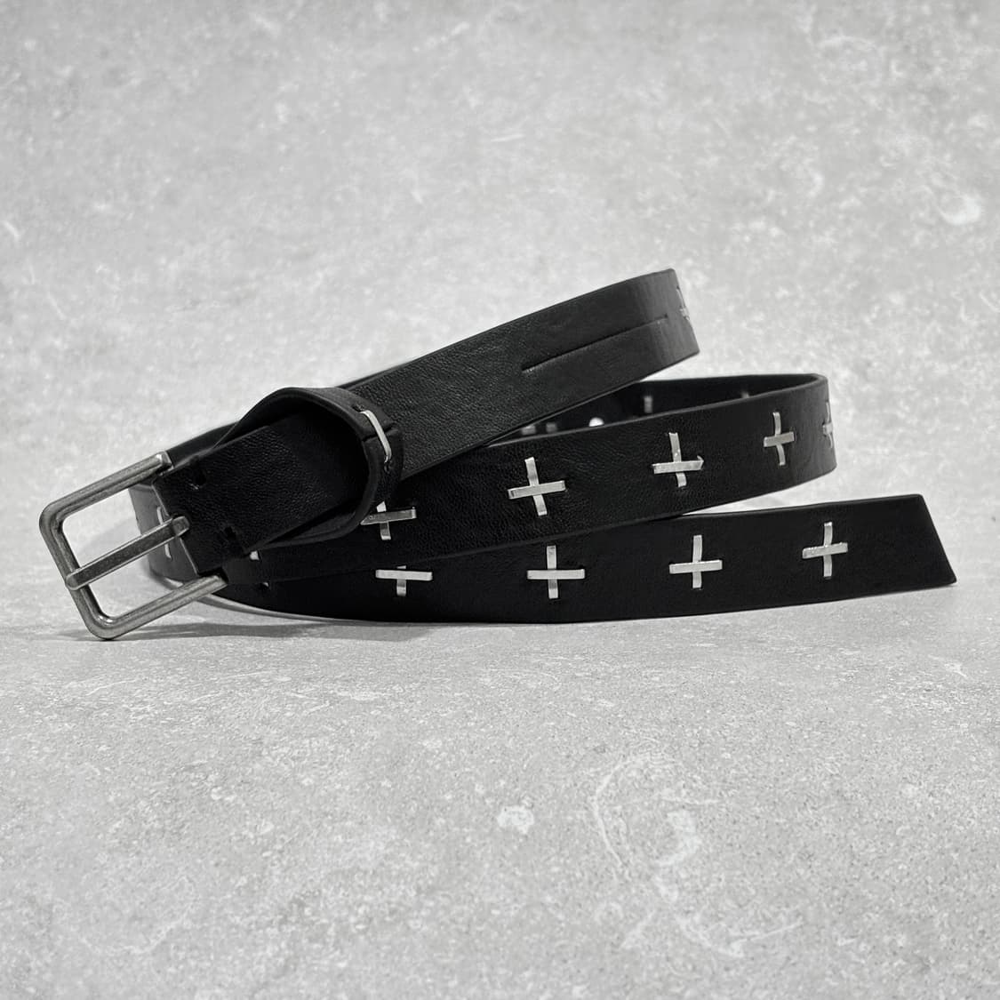 Oribell 크로스 스티치 락시크 슬림 가죽 롱 벨트 상품이미지8