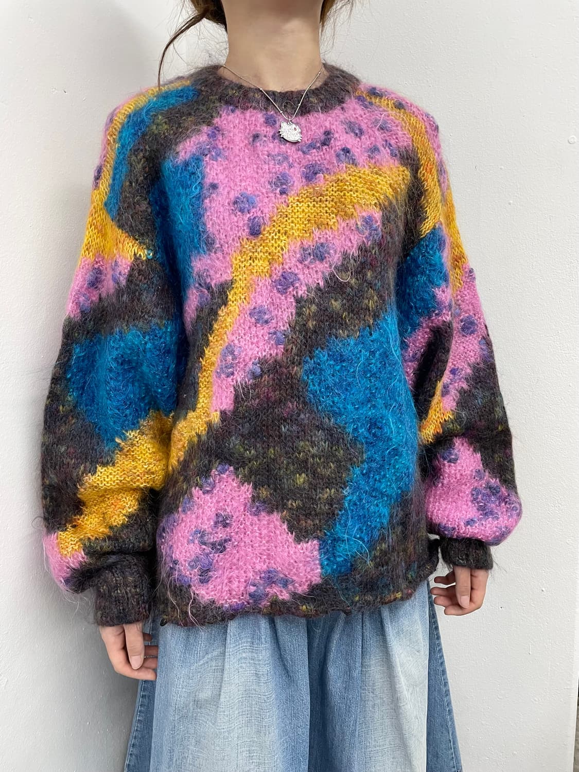 모헤어 하구미 컬러 니트 상품이미지2