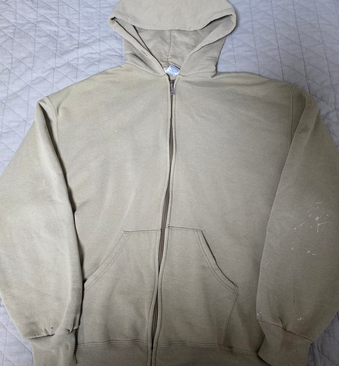 [L] 90s 빈티지 러셀 애슬레틱 탄, 베이지 후드집업 ver. 페인팅 상품이미지1
