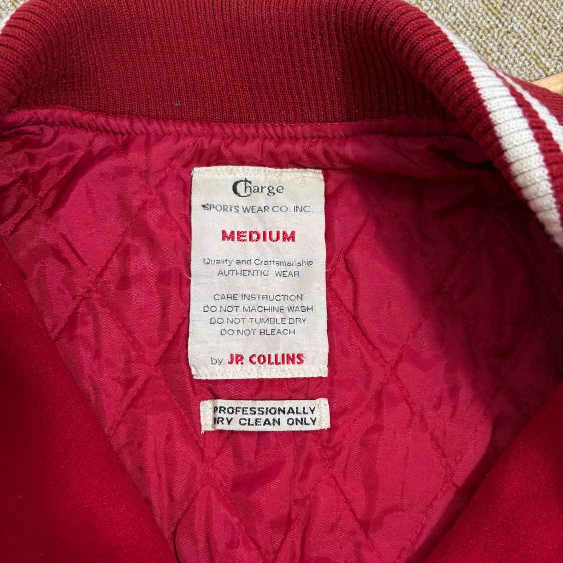 90s 미제 레드 바시티 점퍼(M) 상품이미지6