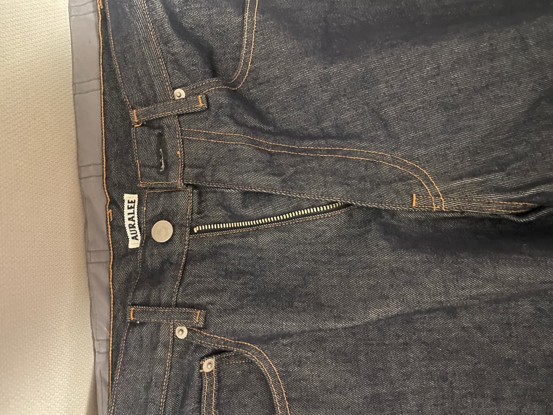 오라리 하드 트위스트 데님 와이드 팬츠 인디고 30 사이즈 상품이미지2