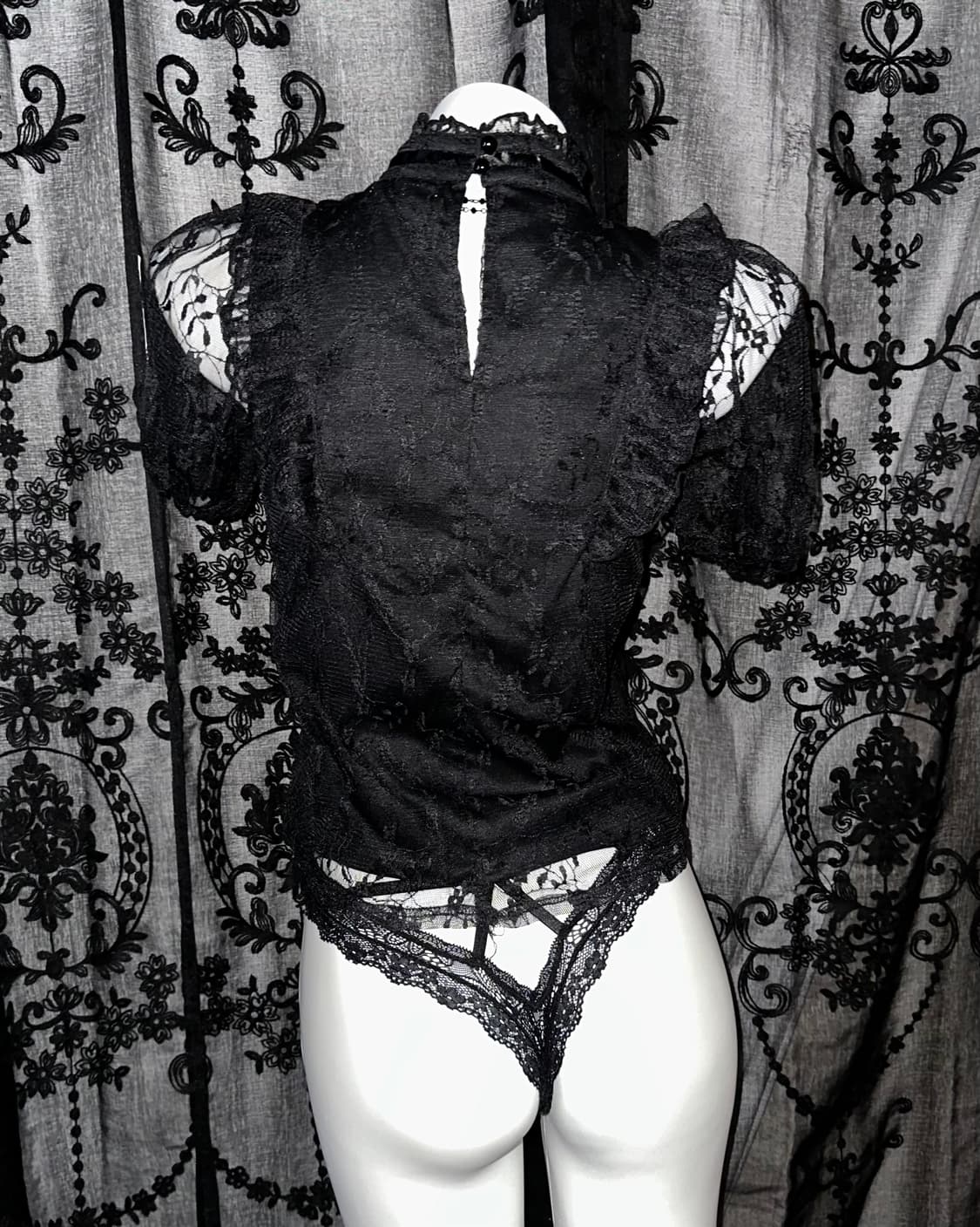 ank rouge see-through lace blouse 상품이미지3