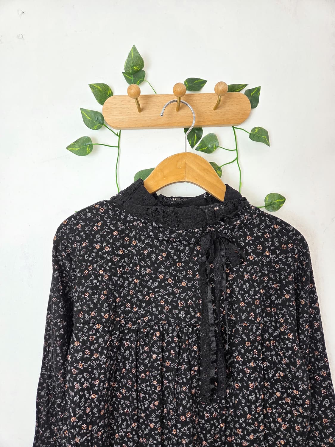 레이스 잔꽃 목폴라 슬리브 상품이미지2