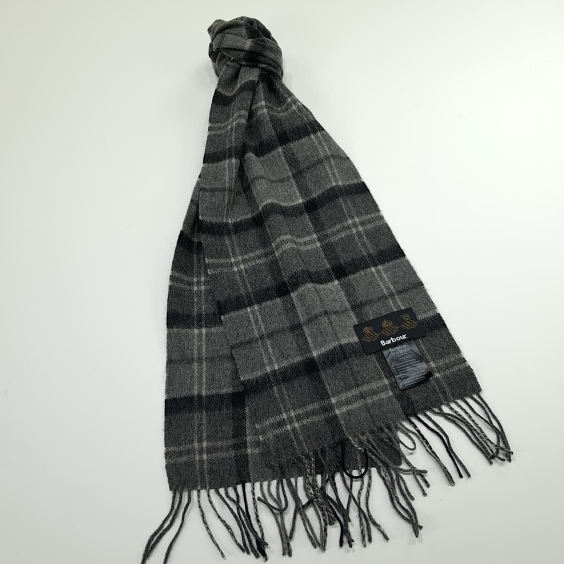 MX329 바버 그레이 타탄체크 메리노 캐시미어 목도리 머플러 상품이미지3