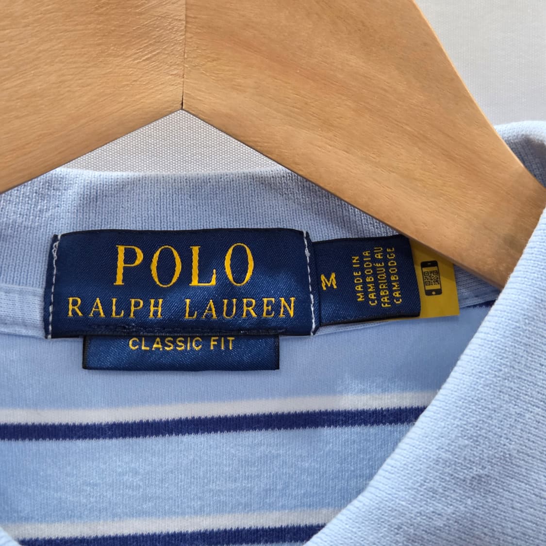 폴로랄프로렌 코튼 스트라이프 카라티 스카이블루 M 상품이미지3