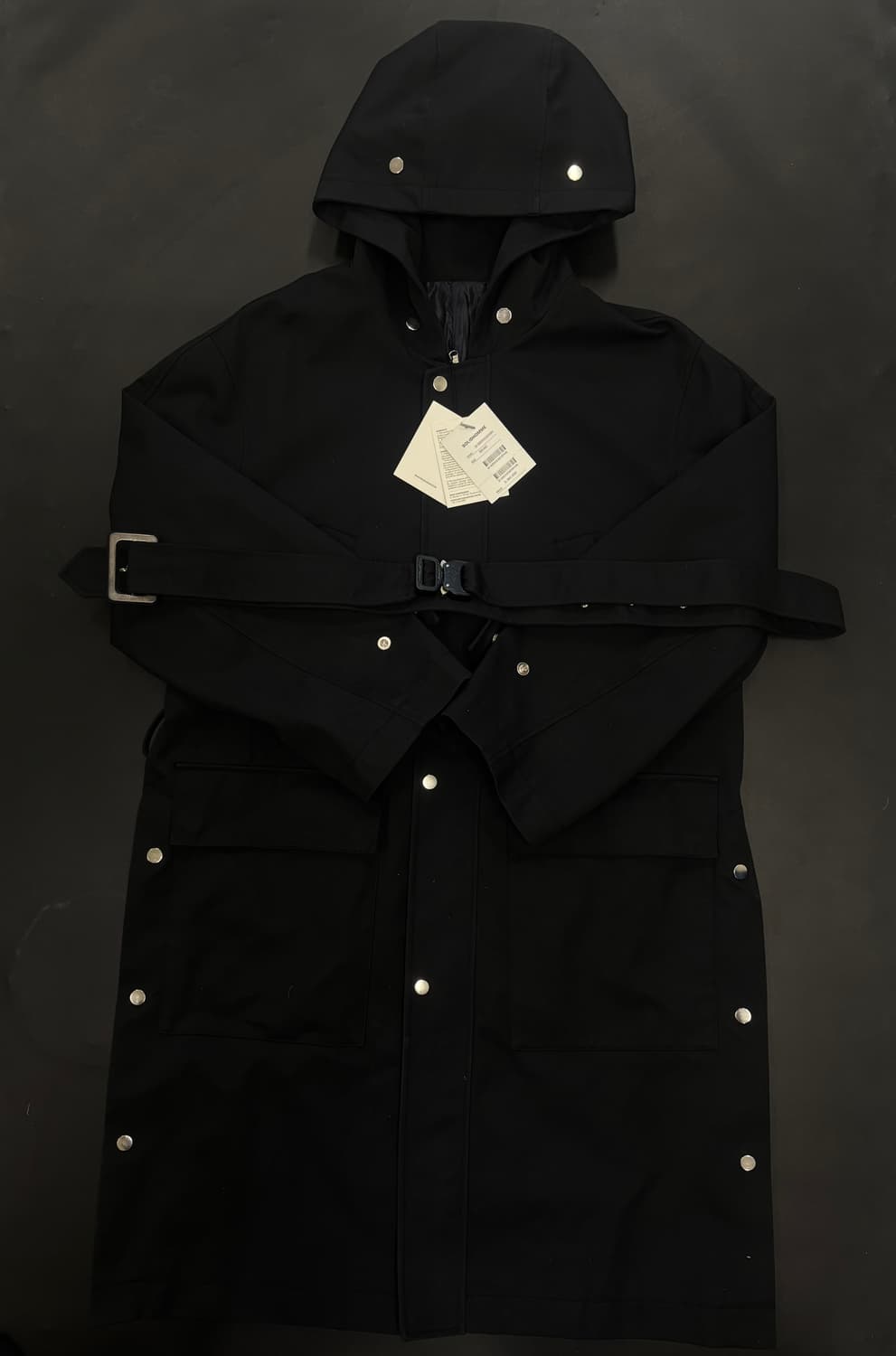 새상품 솔리드옴므(SOLIDHOMME) 브랜드의 블랙 후드 코트 상품이미지1