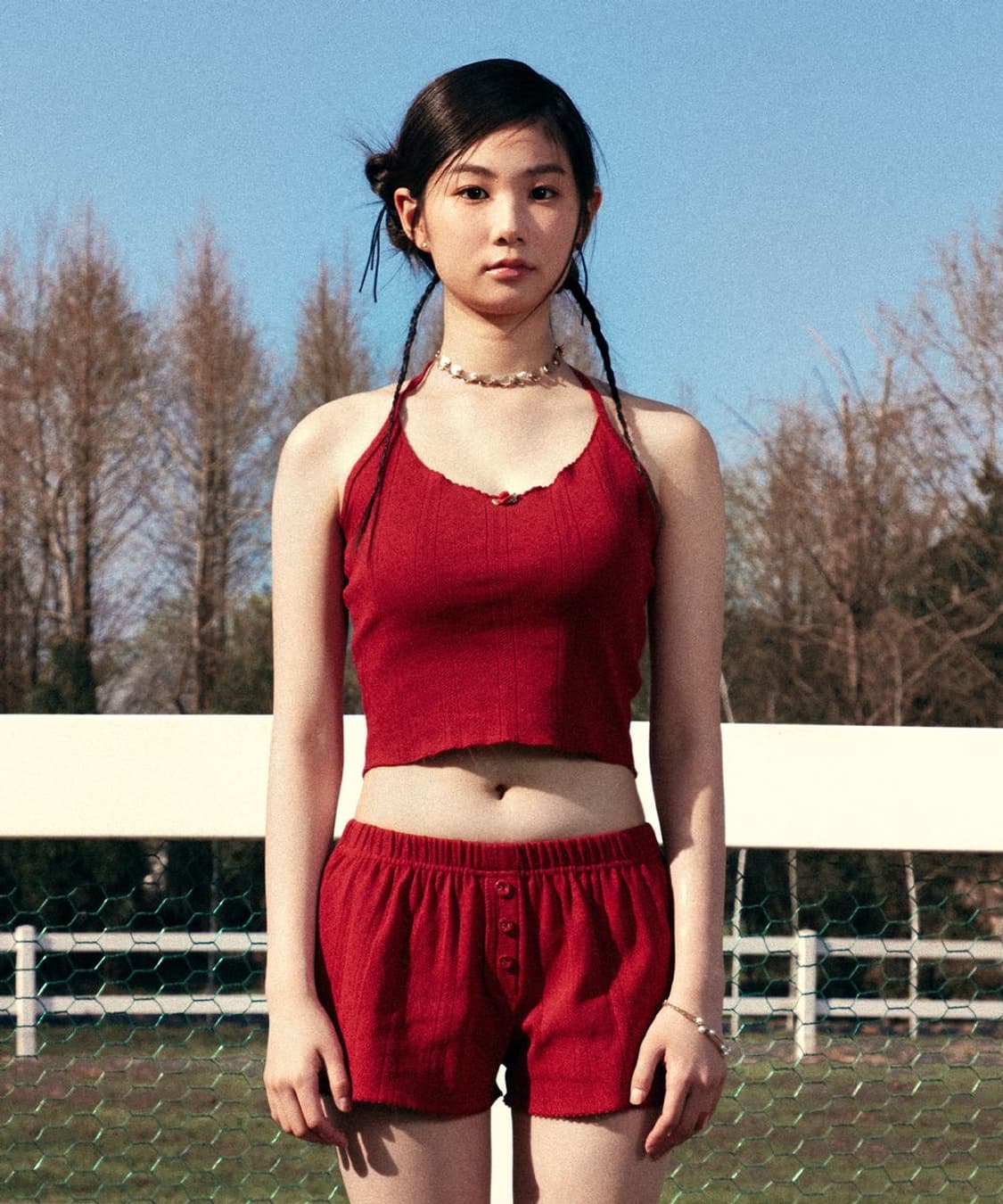 유희 eyelet sleeveless red 상품이미지7