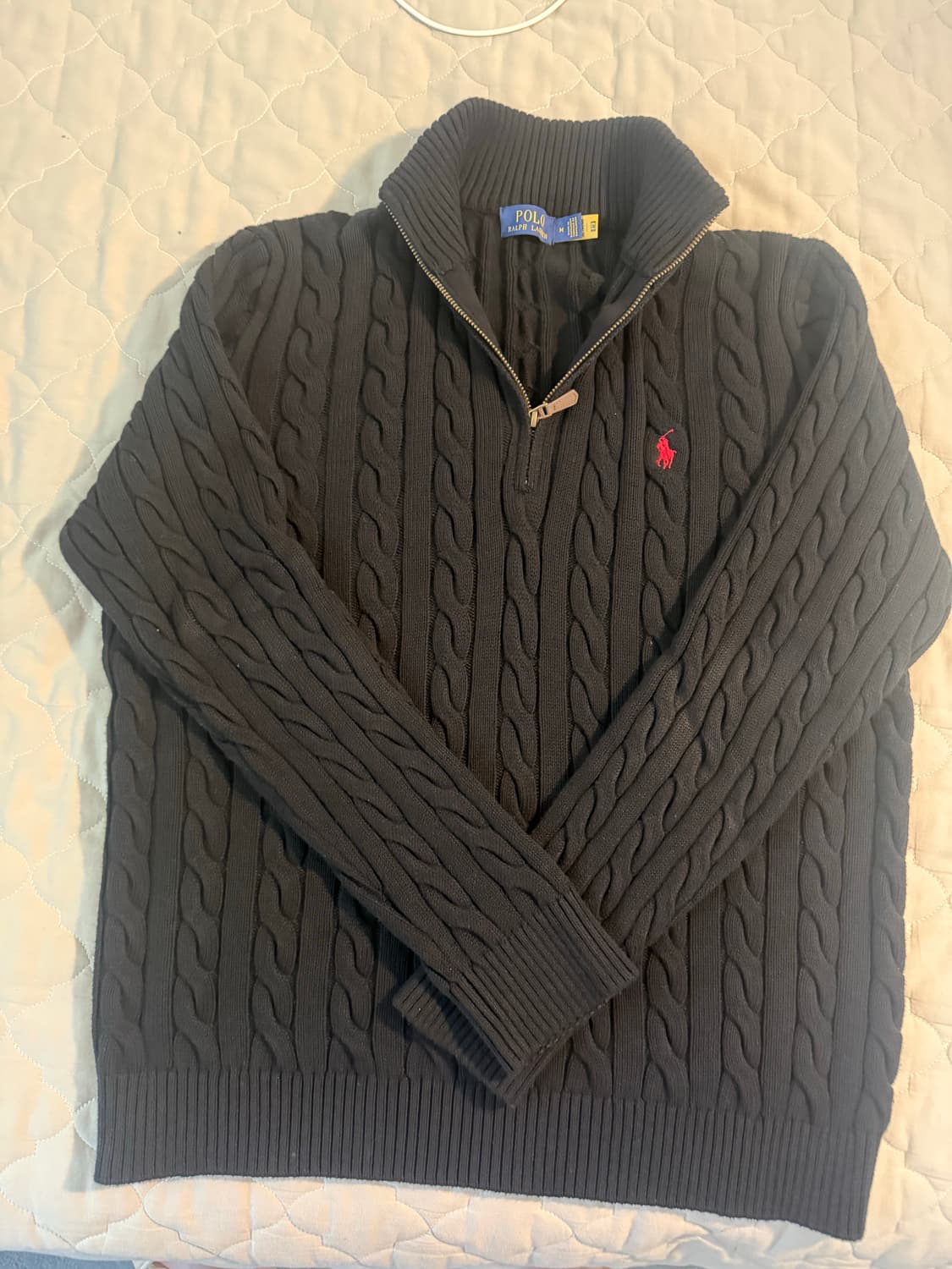 폴로 쿼터 꽈배기 니트 상품이미지2