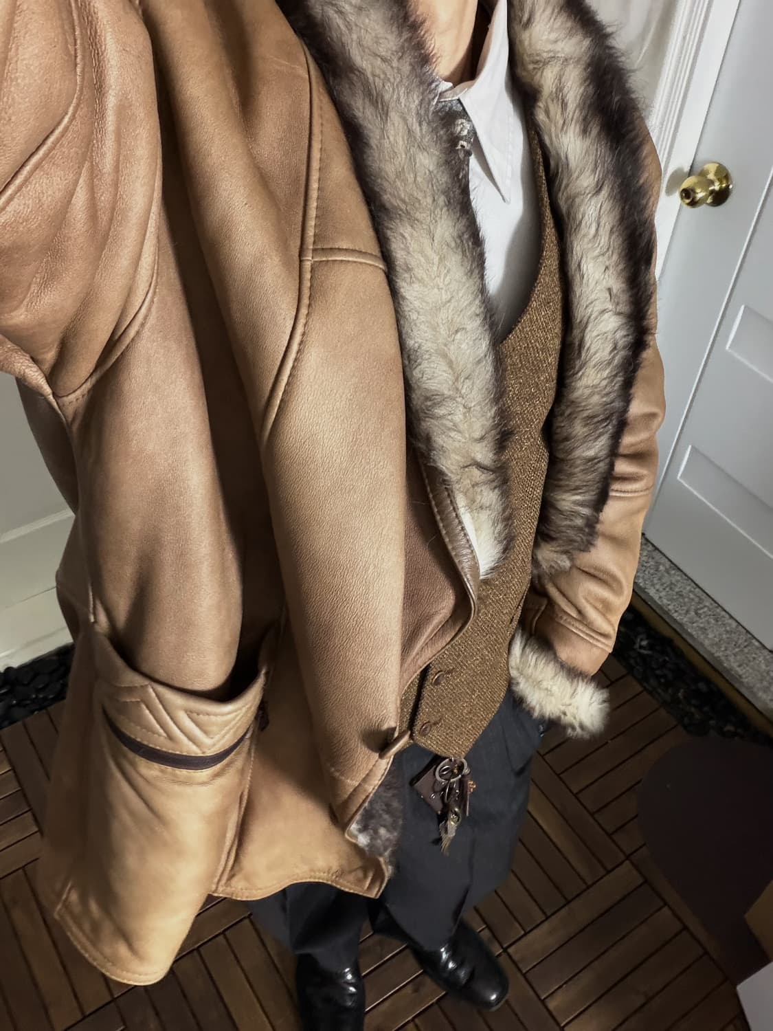 무스탕 퍼 라펠 상품이미지2