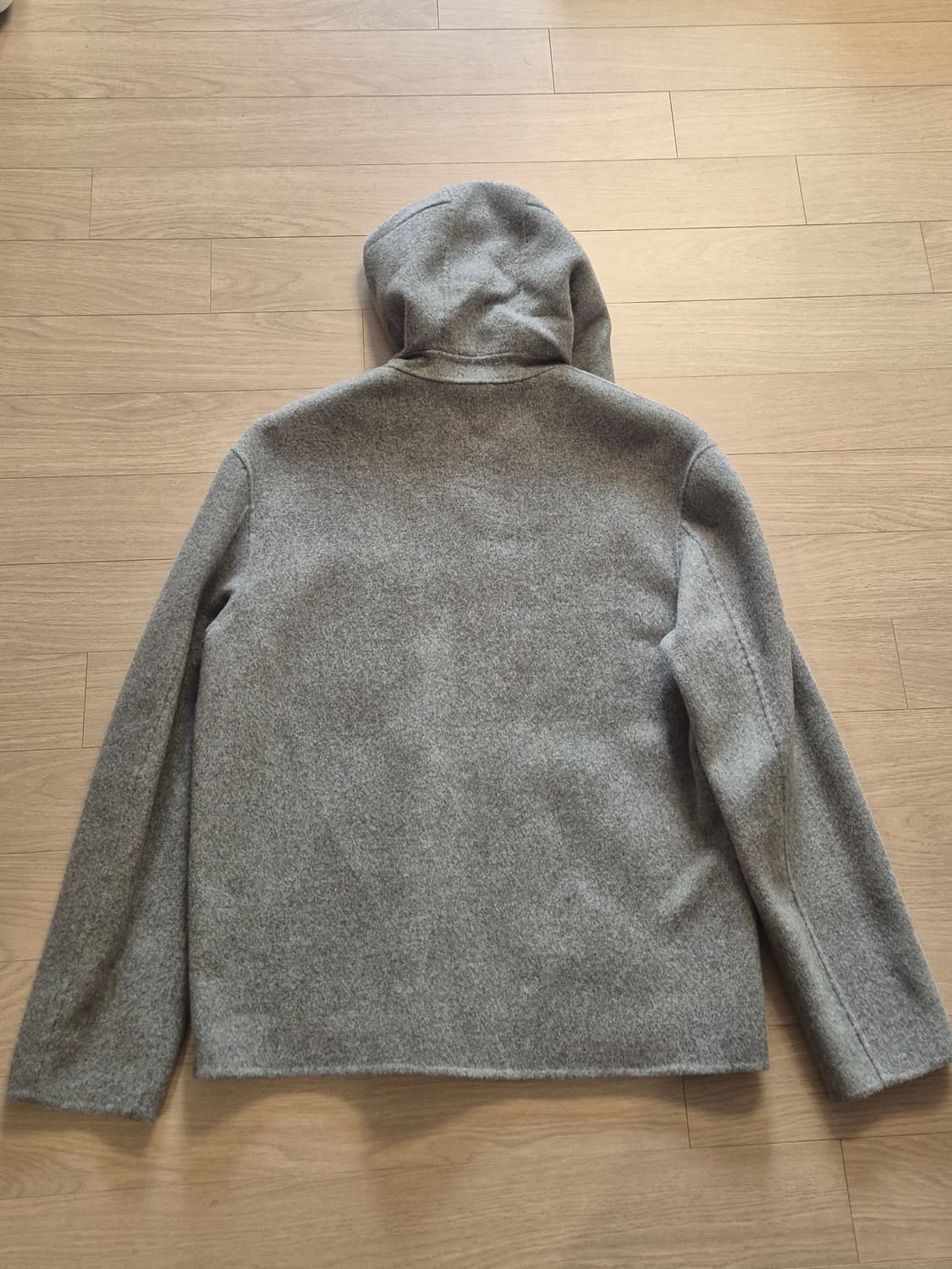 핸드메이드 울 하프후드코트 상품이미지3