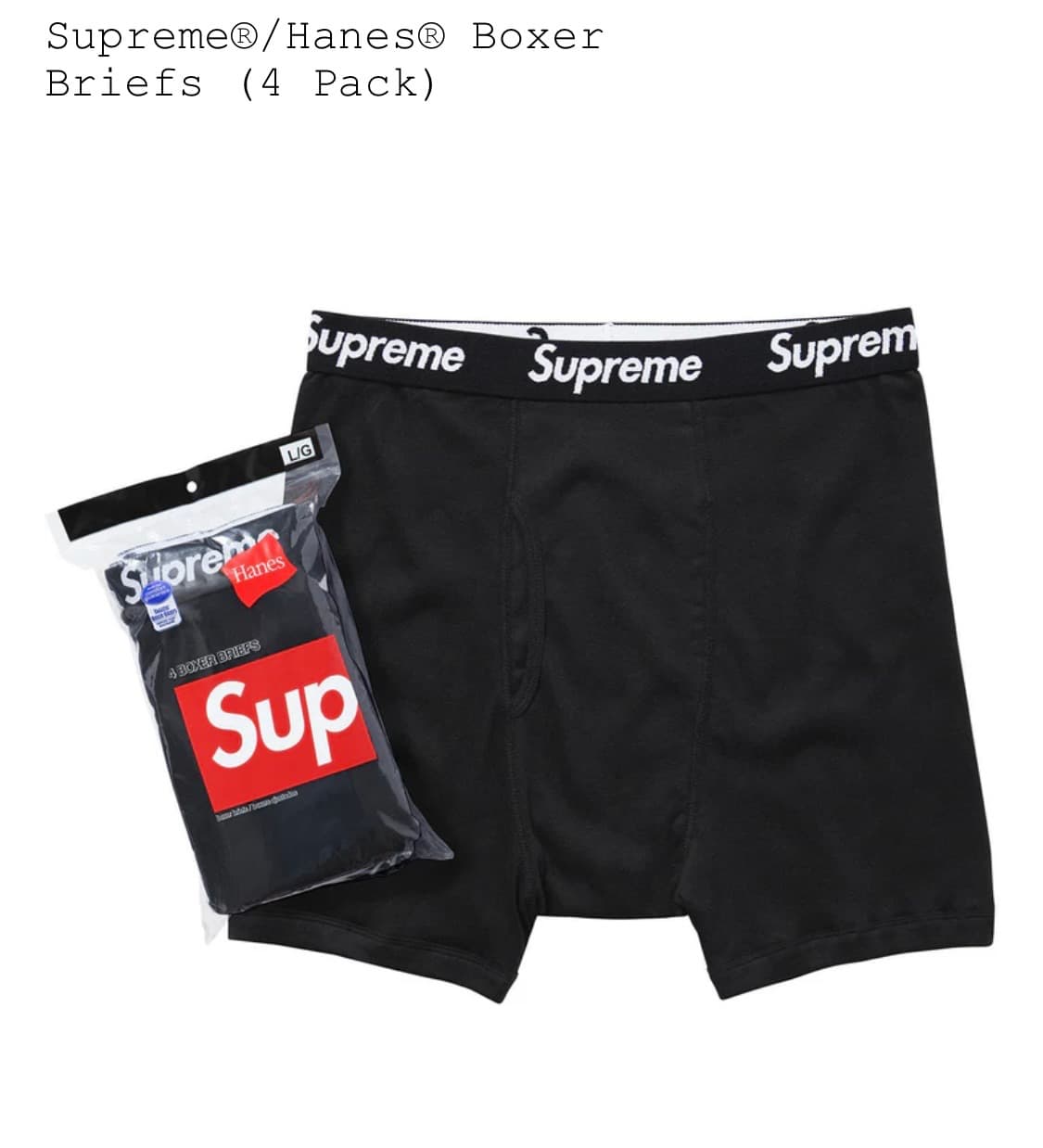 슈프림 헤인스 복서 브리프 4개입 상품이미지1