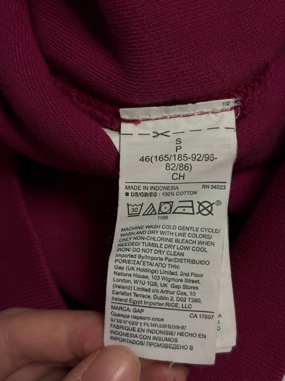 [S] 이지갭 퍼플 크롭 후디 상품이미지2