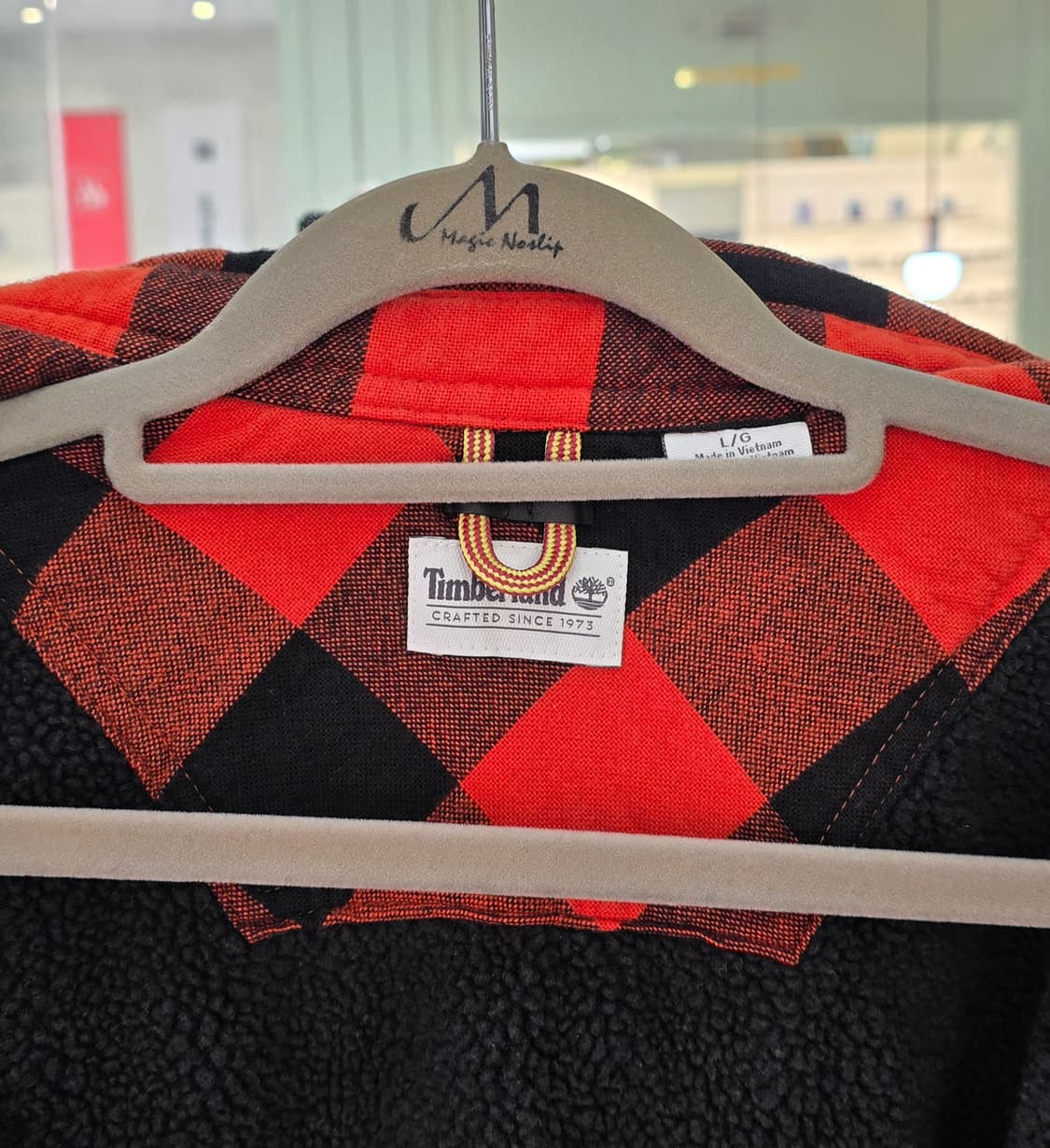 팀버랜드 레드 블랙 체크 셔츠 자켓 L 상품이미지3
