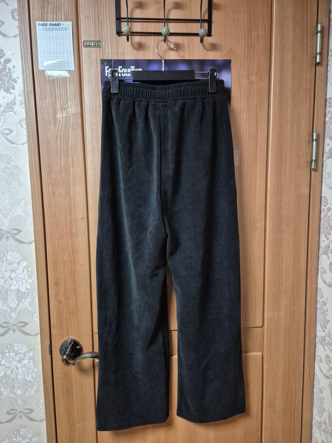 시그니처 코듀로이 원턱 밴딩 팬츠 M 블랙 상품이미지2