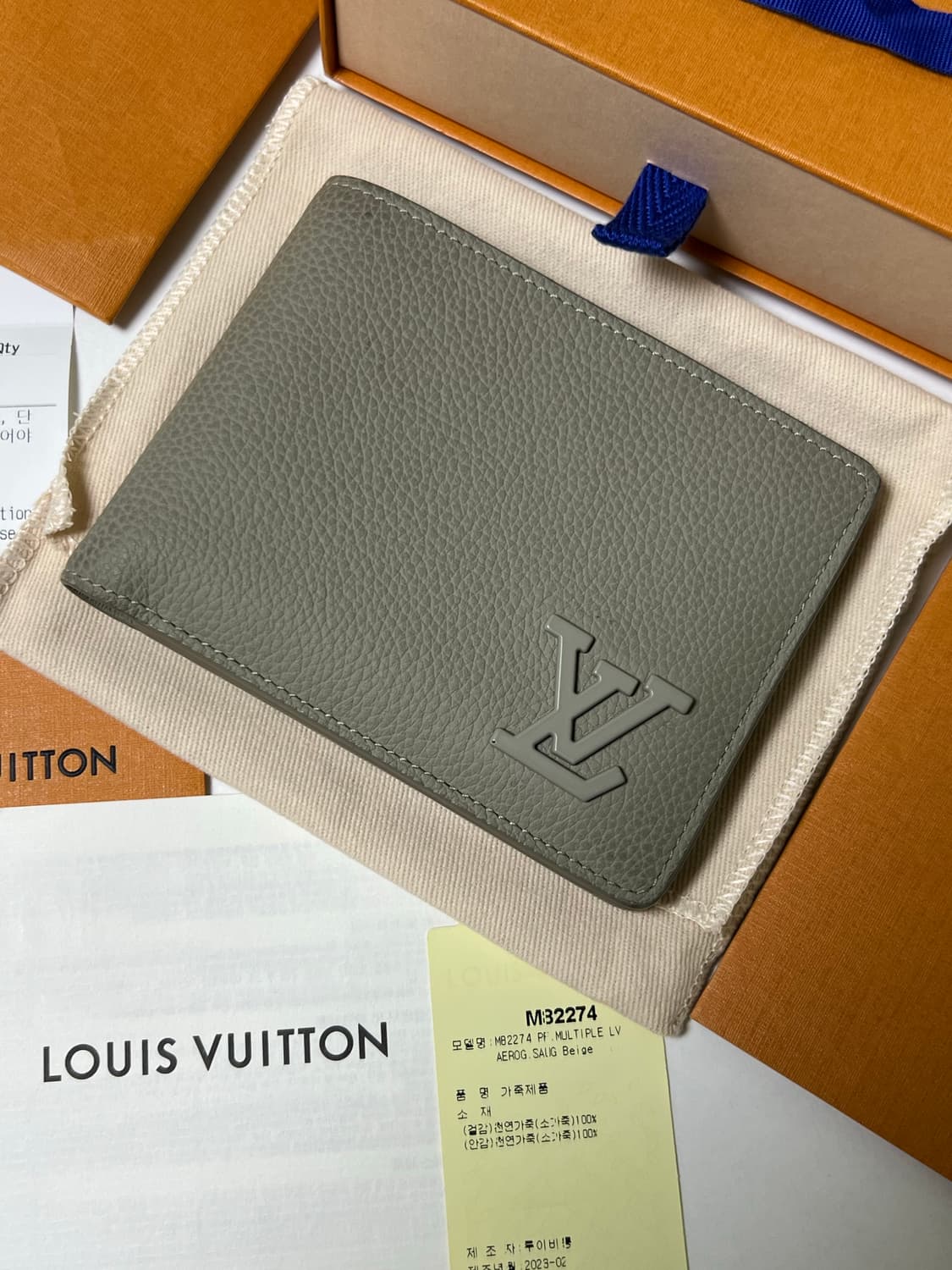 [정품] 루이비통 에어로그램 멀티플월릿 반지갑 그레이 상품이미지3